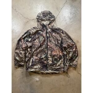 VINTAGE Mossy Oak Jacket Men XXL Camo Hoodie pullover Coat Outdoors Hunting